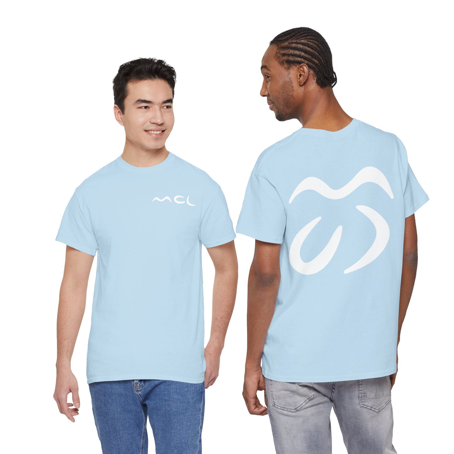 Minimalist Logo Tee — Black Cotton T-Shirt with White Abstract Emblem