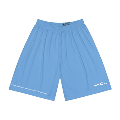 Light Blue Athletic Shorts — Men’s Sport Shorts with Minimal 'MCL' Logo