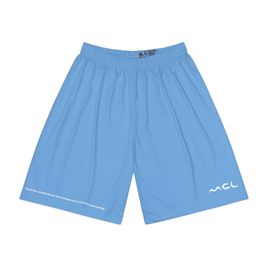 Light Blue Athletic Shorts — Men’s Sport Shorts with Minimal 'MCL' Logo
