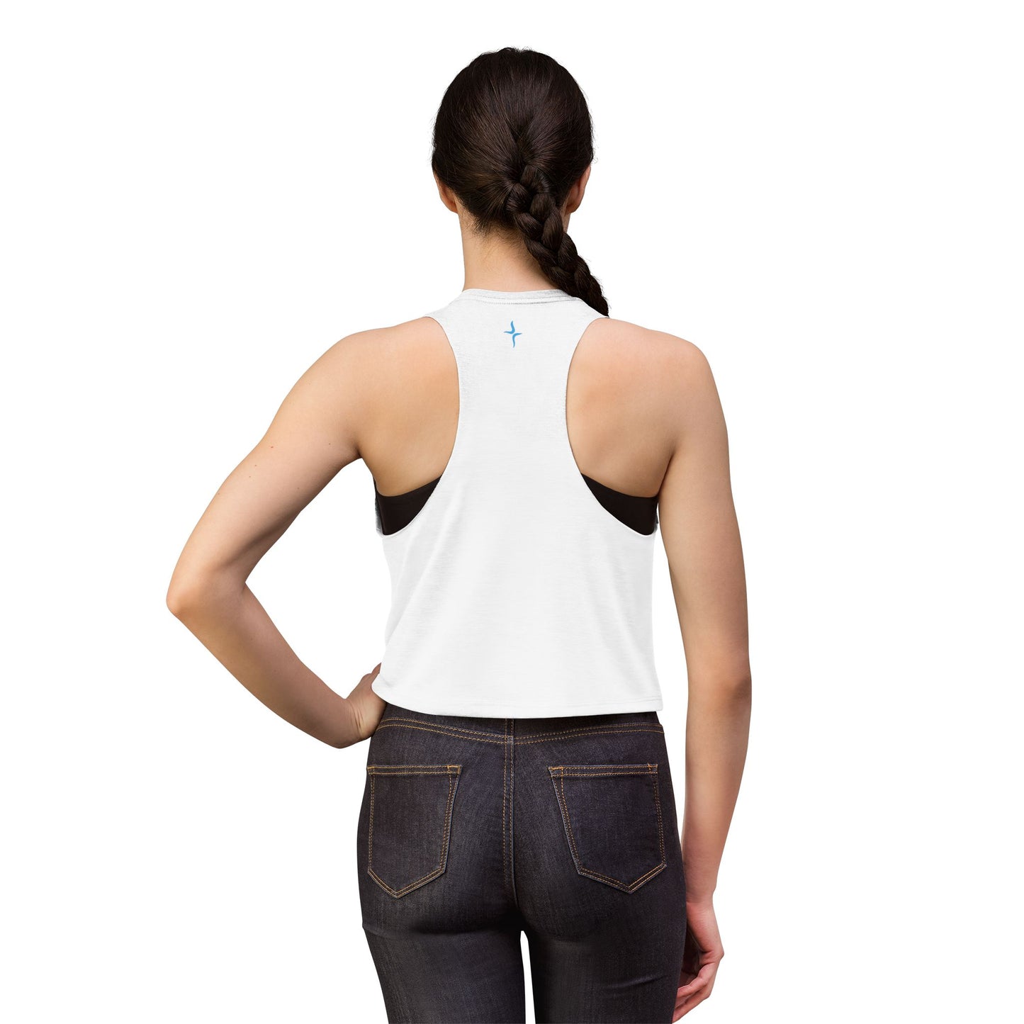 MCL Oval Logo Women's Crop Top – Minimal Blue Graphic Tank