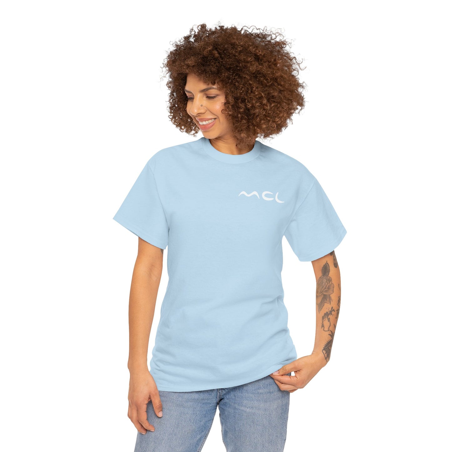 Minimalist Logo Tee — Black Cotton T-Shirt with White Abstract Emblem
