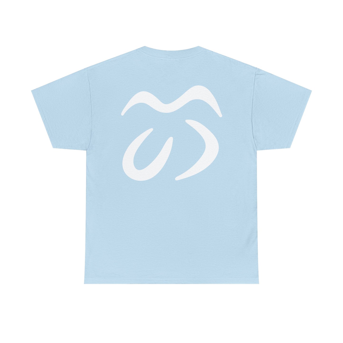 Minimalist Logo Tee — Black Cotton T-Shirt with White Abstract Emblem