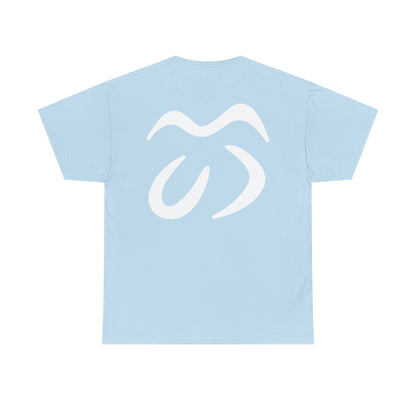 Minimalist Logo Tee — Black Cotton T-Shirt with White Abstract Emblem