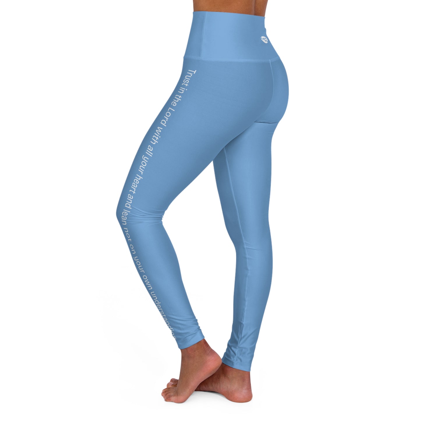 High-Waist Yoga Leggings — Seamless Blue AOP, Sculpting Activewear for Yoga & Everyday