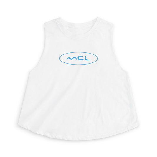 MCL Oval Logo Women's Crop Top – Minimal Blue Graphic Tank