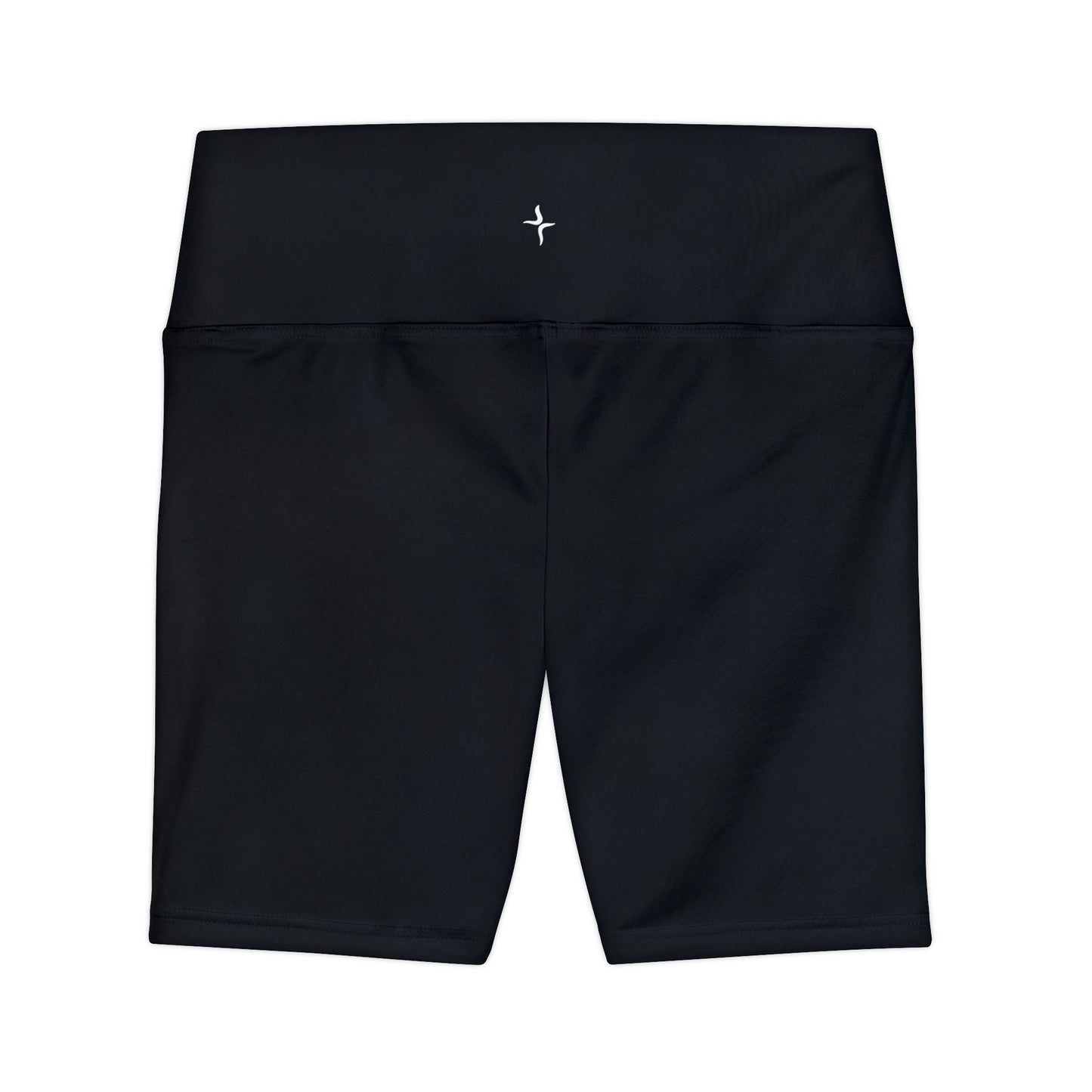 Women's Black High-Waist Workout Shorts — Minimal Logo Yoga & Running Bike Shorts