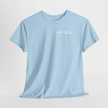 Minimalist Logo Tee — Black Cotton T-Shirt with White Abstract Emblem