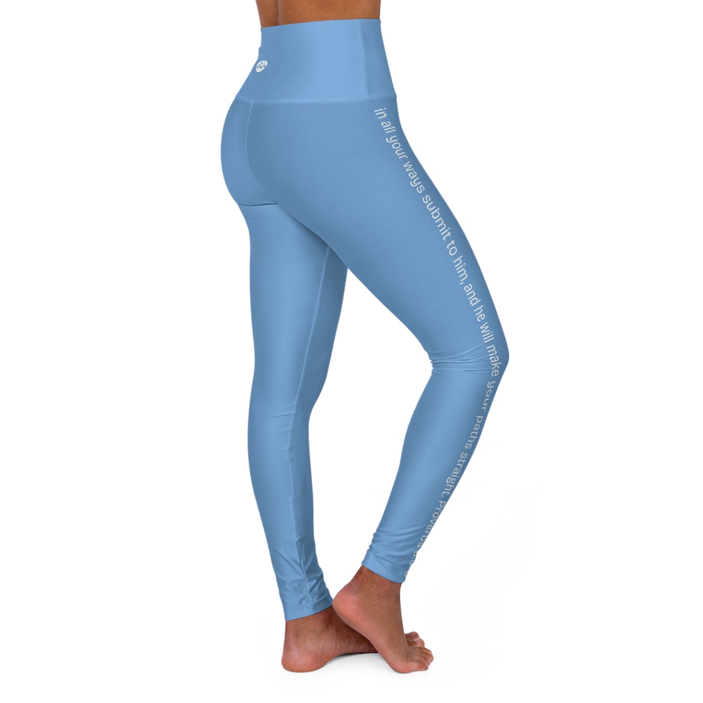High-Waist Yoga Leggings — Seamless Blue AOP, Sculpting Activewear for Yoga & Everyday